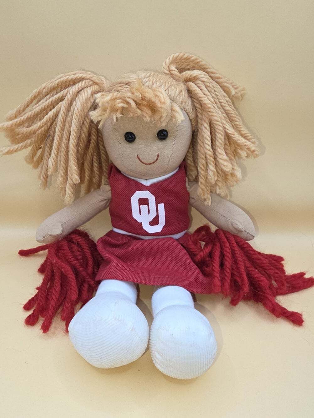 Oklahoma Sooners Cheerleader 10" Rag Doll Yarn Hair Plush